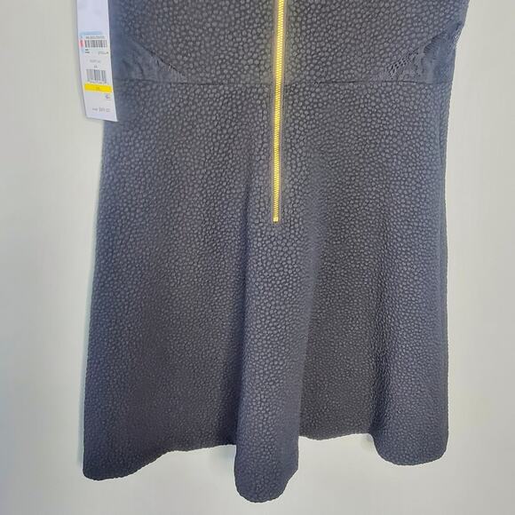 Kensie Little Black Dress  Lace Detail Fit & Flare Textured Black Size Medium - Picture 8 of 11